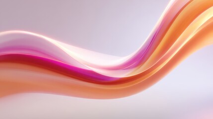 Fototapeta premium Orange-pink gradient flowing wave, elegant art