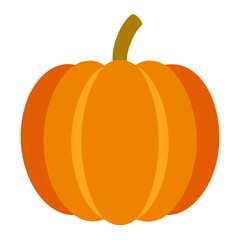 Obraz premium Vibrant orange pumpkin illustration with brown stem for autumn