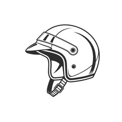 Stylish Electric Bicycle Helmet Minimal Line Art vector, black helmet isolated on white