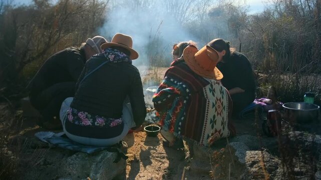 friends by fire, lakeside gathering at dusk, cozy evening with friends around campfire, enjoying warm evening beside lake with friends, spending relaxing night with friends beside peaceful lakeside