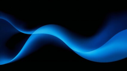 Abstract blue wave flowing through darkness