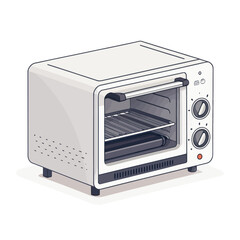 Fototapeta premium A Modern Toaster Oven Concept Vector Design on White Background