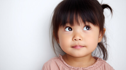 考える子どもの写真