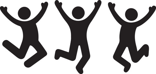vector silhouettes of people including a man and a woman in various sports and fitness poses