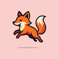 Happy fox illustration design