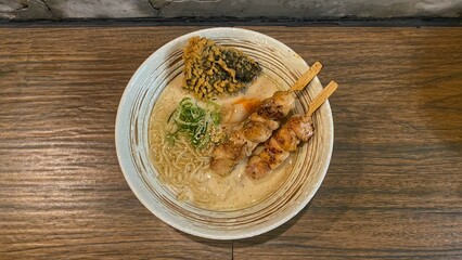 a bowl of creamy ramen 