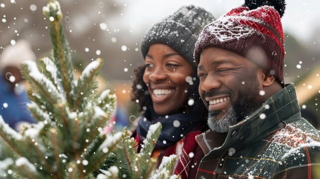 Couple in winter clothes