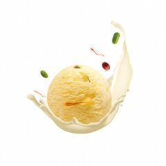 Creamy ice cream rich aromatic saffron-infused nutty Pistachio delight.