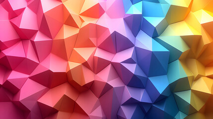 Fototapeta premium Colorful low poly abstract with geometric triangles and 3D faceted texture.