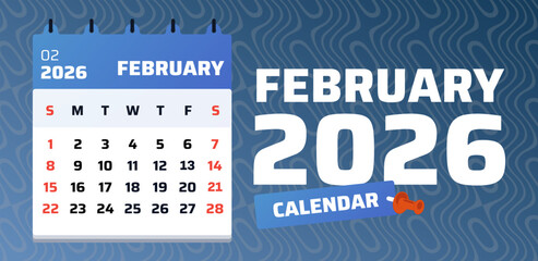 February 2025 calendar. Calendar template. 2025 sunday start week format. Flat design sheet. Vector artwork. Daily planner for february 2025. Weekend on saturday and sunday
