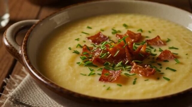 Kartoffelsuppe mit Speck und Kr&auml;utern