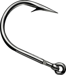 Metallic Fishing Hook for Angling and Outdoor Sports