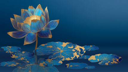 Vector art of thai lotusflower in elegant and prestigious design