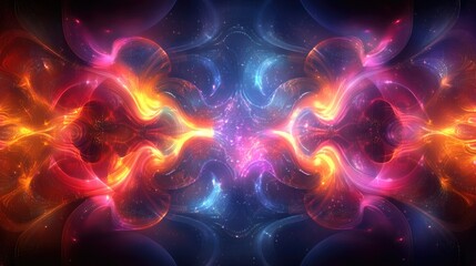 A glowing abstract background with dynamic light patterns. -