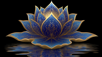 Vector art of thai lotusflower in elegant and prestigious design