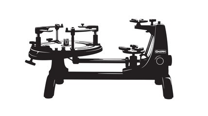 Naklejka premium Professional tennis stringing machine for racquet maintenance and repair perfect for sporting goods stores, racquetball clubs, and tennis equipment suppliers