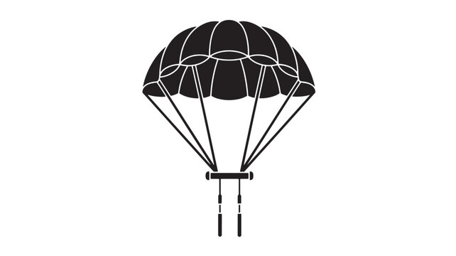 Bold parachute icon for extreme sports branding and safety campaigns, a minimalist design with maximum impact that conveys adventure, risk management, and precision