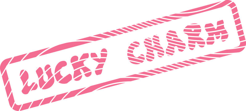 Fortune Pink Lucky Charm Stamp Asset for Good Luck and Prosperity Marketing