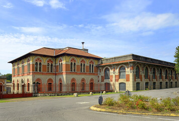 Historic houses of historic worker village of Crespi d'Adda in Lombardy, UNESCO World Heritage Site - founded in the 19th century, Italy