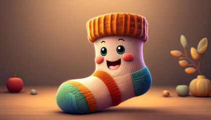 Cute Kawaii Winter Socks Character &ndash; Cozy Warm Knit Design