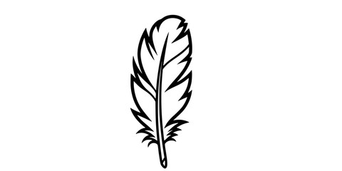 Obraz premium Feather of Ma'at Truth Simple Line Art Vector Icon