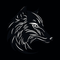 Tribal Wolf Head Illustration