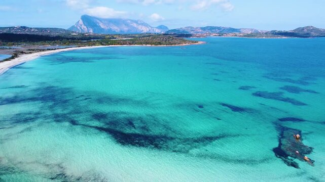 Aerial view of Lu Impostu beach clear water 1
