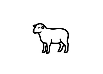Fat line sheep Svg vector illustration silhouette