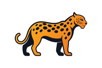 A colorful jaguar vector art illustration