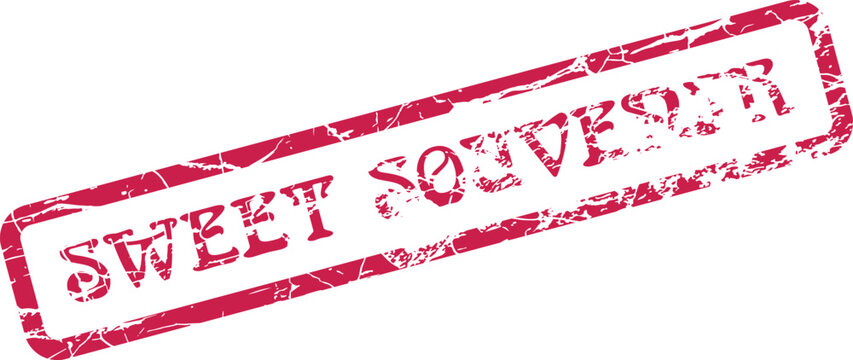 Authentic red grunge stamp featuring the words Sweet Souvenir for cherished memories and mementos