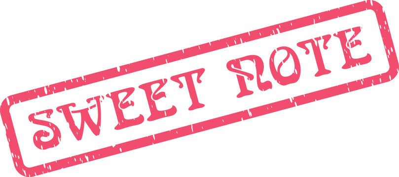 Charming Sweet Note red rubber stamp effect leaving a delightful impression for various messages