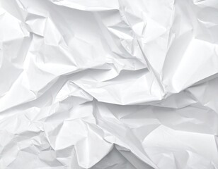 White Crumpled Paper Texture Background