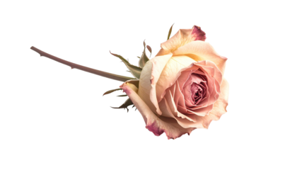 Delicate pink rose with subtle hints of cream and blush petals, perfect for romantic designs