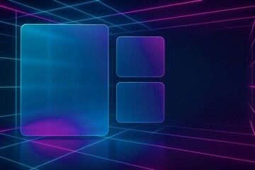 Obraz premium Futuristic Glassmorphism Tech Hero Background 