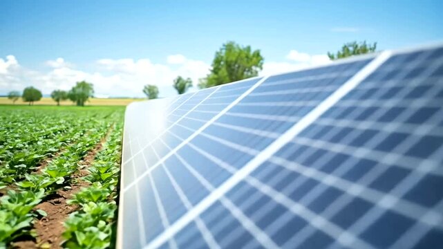 Solar panels coexist harmoniously with crops