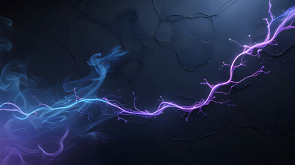 Futuristic Blue–Violet Vein Glow on Matte Black