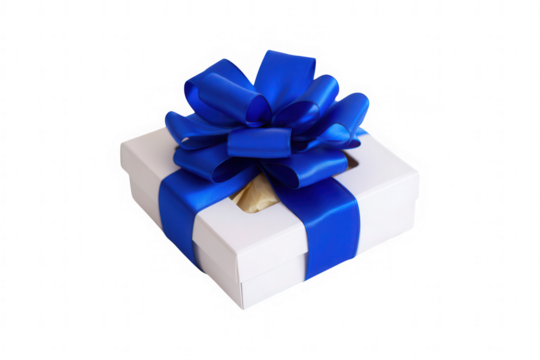 Gift box with blue bow