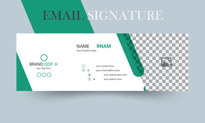 Professional simple clean horizontal, Modern and minimalist email signature template