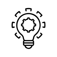 Innovation Light Bulb Line Icon – Minimalist Idea and Technology Symbol