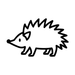 Simple Cute Hedgehog Line Drawing – Minimalist Animal Outline Icon