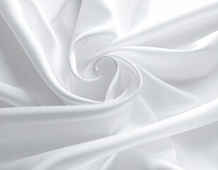 White Satin Fabric Draped Swirls