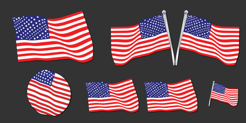 American Flag – USA National Flag with Stars and Stripes, Patriotic Symbol of Freedom and Independence