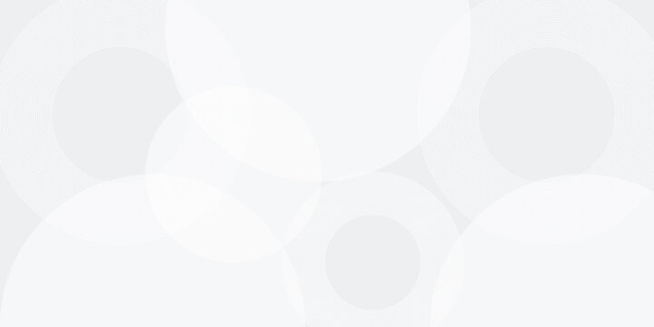 White geometric abstract background with overlapping circles on a bright surface, enhanced by linear effects. Modern design concept ideal for banners and presentations.