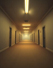 Long corridor in a hotel