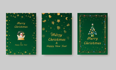 Elegant vector design for Christmas invitation, card, poster, wallpaper. Luxury Christmas ball, snow background, festive frame on colored background.