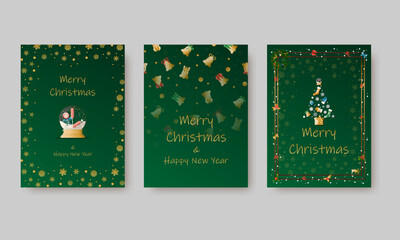 Elegant vector design for Christmas invitation, card, poster, wallpaper. Luxury Christmas ball, snow background, festive frame on colored background.