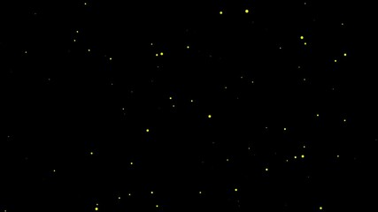 4K Dust Particles Floating Over Black Background – Looping White Dust Stars and Atomic Dots Debris Flying Up Like Fire Sparkle Dots, Gold Dust and Ember Sparks Overlay Animation. - Powered by Adobe