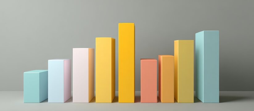 Colorful bar chart illustration depicting a series of ascending and descending data points
