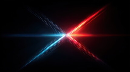 Abstract light trails in red and blue on black