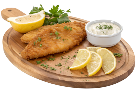 Fried Fish Lemon Slices, Crispy Seafood Platter - Powered by Adobe